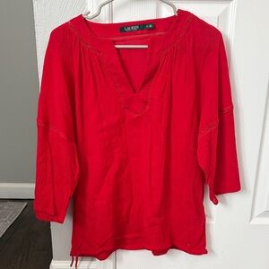 Red Gauze Women's Top